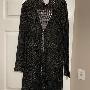 Black crochet/netted cardigan